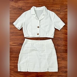 two pieces matching skirt set